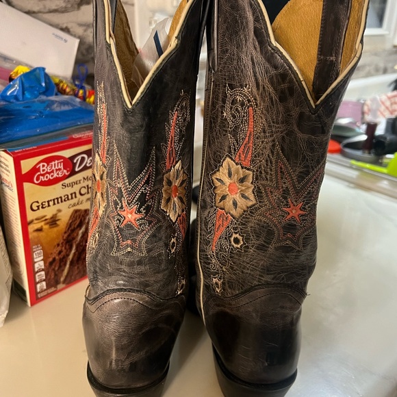 J.B. Dillon Embroidered Leather Boots 8.5B - Picture 4 of 6